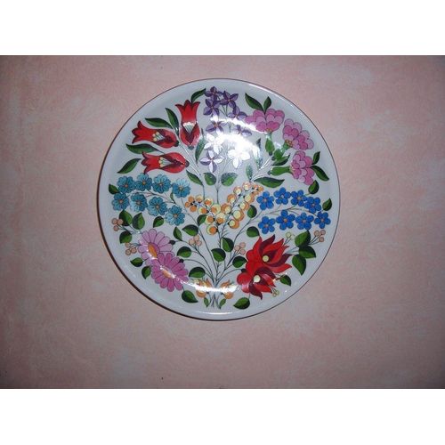 Assiette Porcelaine Déco "Fleurs Stylisée"