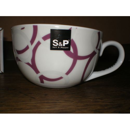 Tasse À Soupe En Porcelaine - 42 Cl - Noir Rose Et Blanc - My Soup