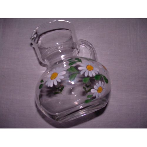 Cruche En Verre Fleuri De Marguerites