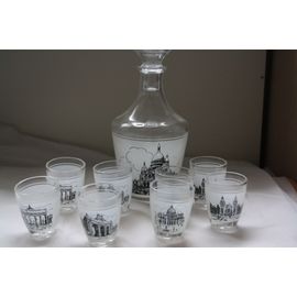Service À Liqueur 9 Pièces (8 Verres + 1 Carafe) De Cristal D'arques
