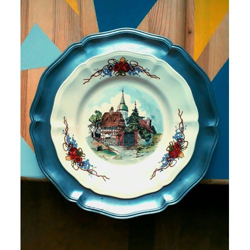 Assiette Décorative Alsacienne Sarreguemines H. Loux