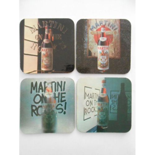 Lot De 4 Sous-Verre Publicitaire Martini - Années 70