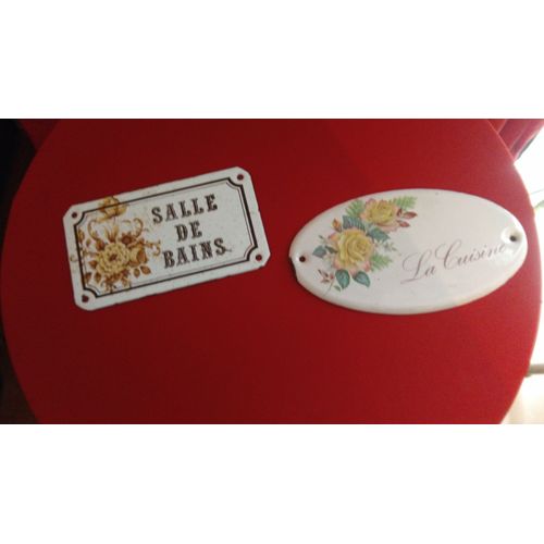 Plaque Salle De Bain Et Cuisine Emaillée De Porte Vintage