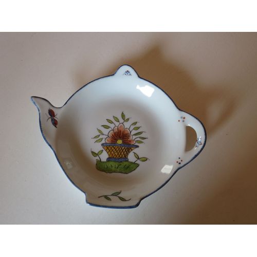 Repose Sachet De Thé Grande Taille Porcelaines M.P. Samie Peint À La Main