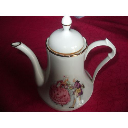 Cafetière Porcelaine Décor Marquise Et Or