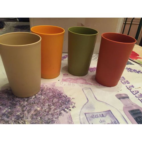 Lot De 4 Verres Tupperware Vintage