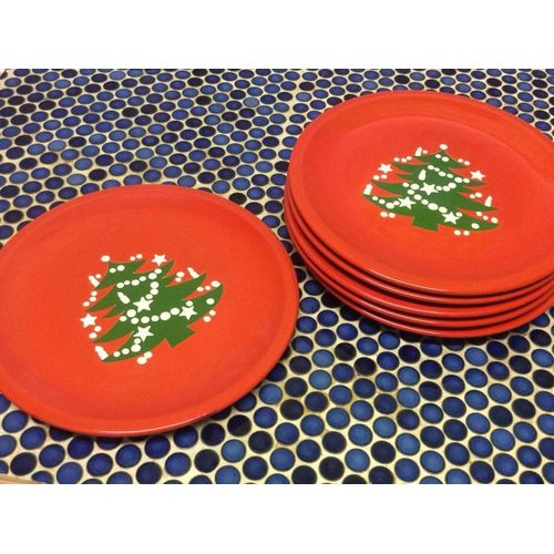 6assiettes Plates 25 Cm Thème Noël