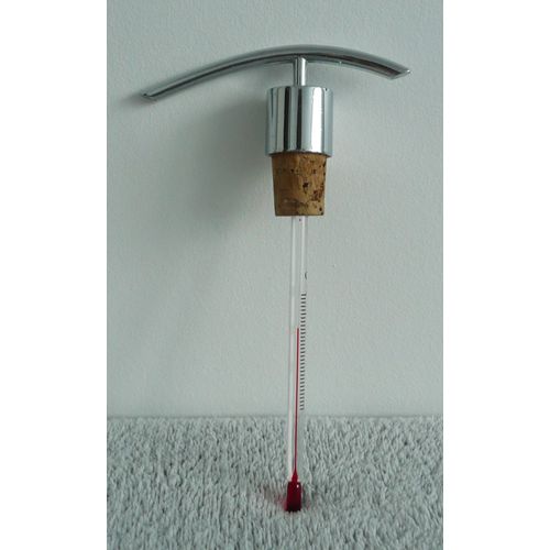 Thermomètre À Vin Avec Bouchon En Liège Et Poignée En Inox. 17,5 Cm
