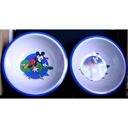 2 Bols Mickey Musicien Violoncelle