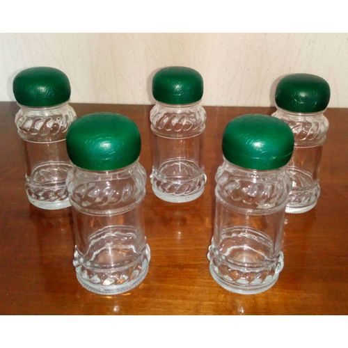 Lot De 5 Petits Flacons À Épices En Verre