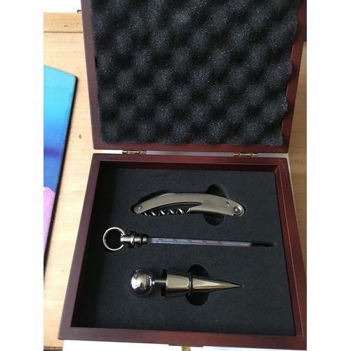 Coffret Sommelier Acessoires Vin 3 Pièces En Bois