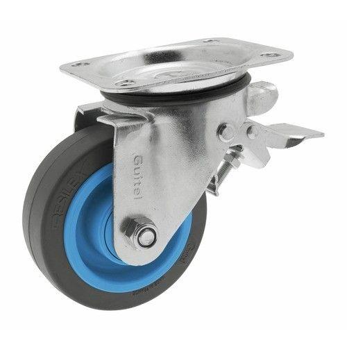 Roulette pivotante - à blocage - sur platine - Résilex® - diamètre 125 mm - Maxiroll GUITEL