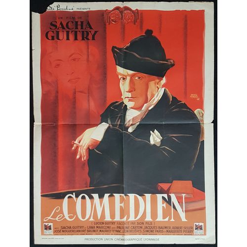Le Com?dien - Film 1947 R?alis? Par Sacha Guitry Avec Sacha Guitry , Jacques Baumer , Lana Marconi - Affiche De Cin?ma Originale 60x80 Cm - Movie Poster - Illustration Duccio Marvasi