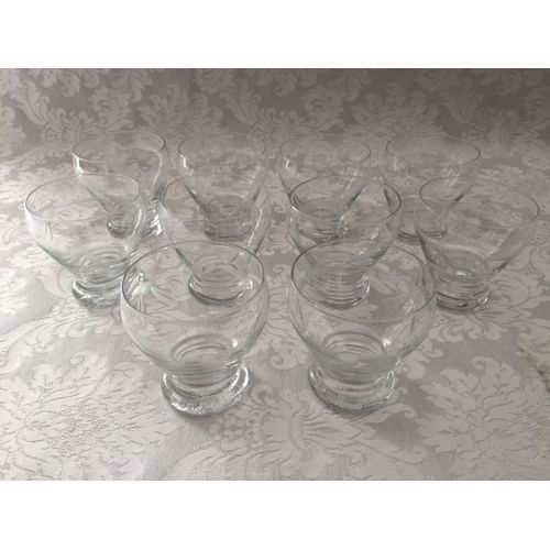 Service Art De La Table Vintage 1950 Verres A Liqueur Vin Alcool Cristal Gravé