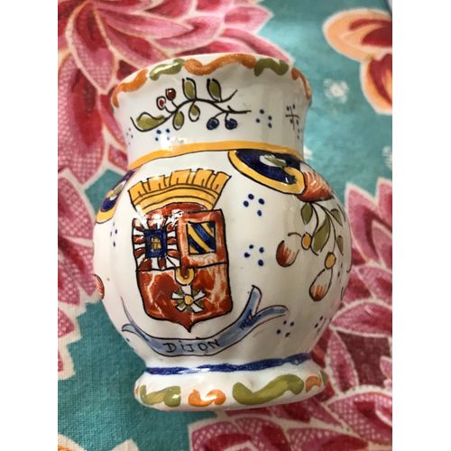 Pot À Moutarde Avec Anse En Faience Peinte À La Main Géo Martel Numérotée Et Signée