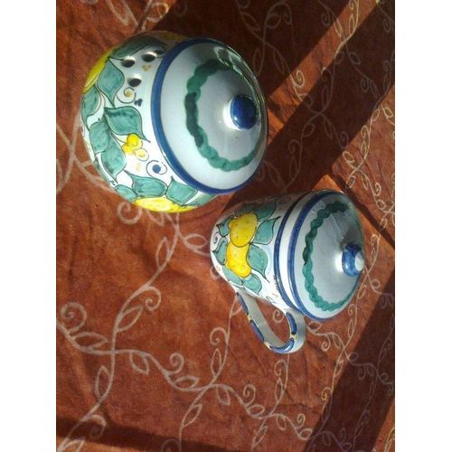 Tasse Et Sucrier De Sicile En Porcelaine