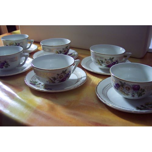 Lot De 6 Tasses Et Sous Tasses Moulin Des Loups