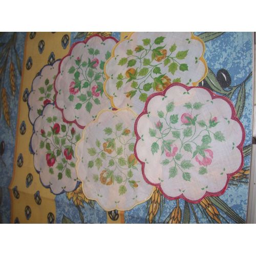 6 Dessous De Verre En Tissu