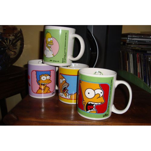 Lot  4 Mugs    "" Les Simpsons "