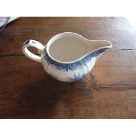 Saucière En Porcelaine Blanche Avec Décor Bleu