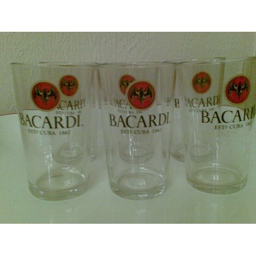 Lot De 7 Verres Bacardi (Discothéque)