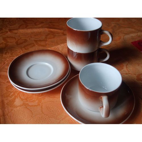 Lot De 3 Paires Tasses Porcelaine