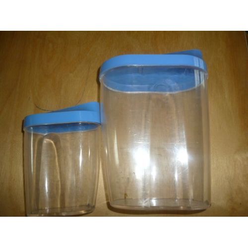 Lot De 2 Boites En Plastique Avec Couvercle Bleu