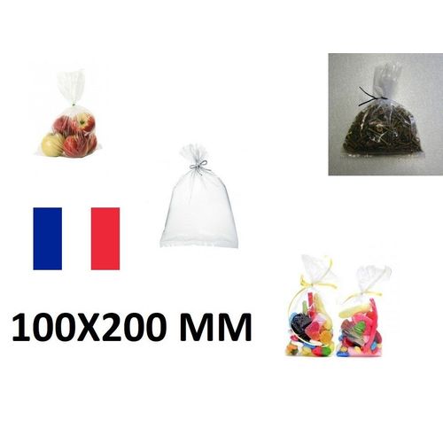 500x Sachet Sac Plastique Alimentaire Pebd 100x200mm 10x20cm Transparent 50u