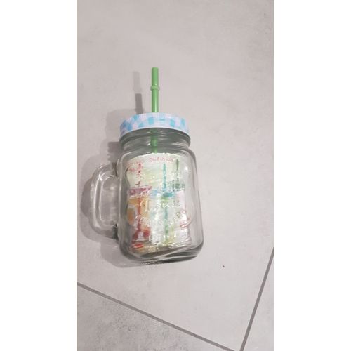 Verre Bocal Avec Paille