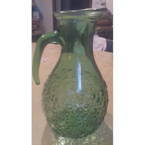 Cruche A Eau Vintage Verte A Bulles