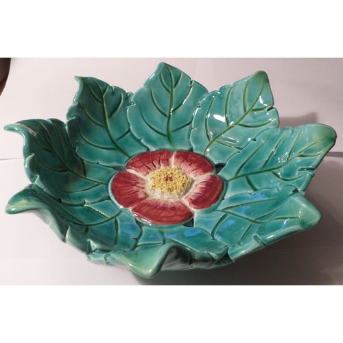 Coupe À Fruits Feuilles Fleurs - Années 70