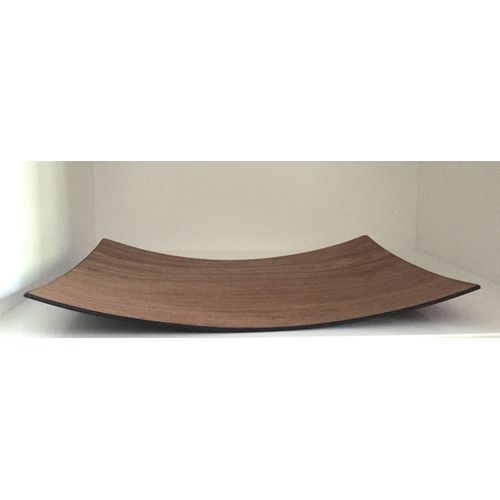 Plateau En Bois Et Pvc Incurvé Rectangulaire 25,2 X 35,4 Cm