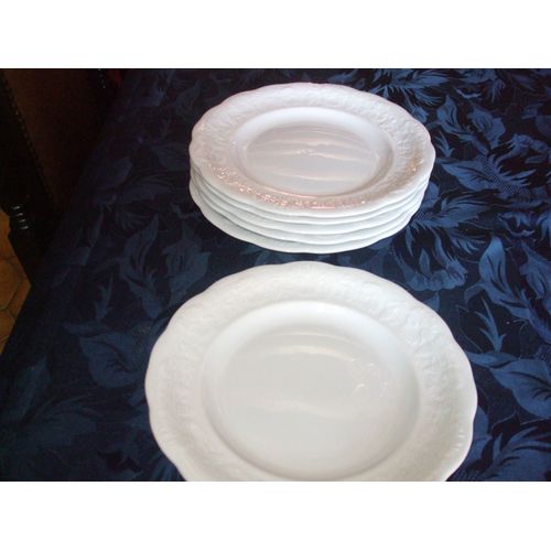 6 Assiettes Dessert En Véritable Porcelaine