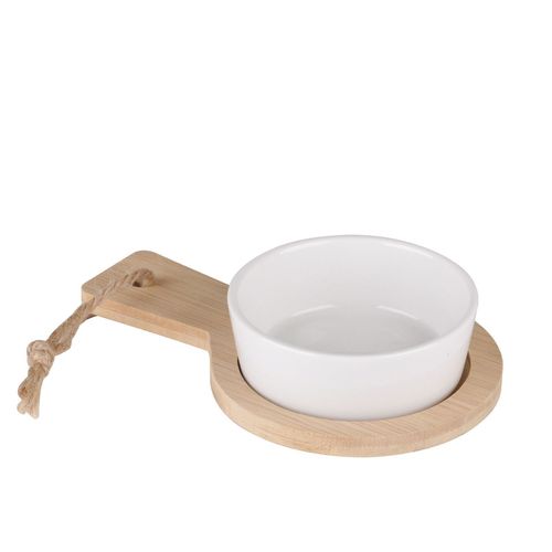 Set Apérif Rond 2 Pièces - Plateau En Bambou - Beige