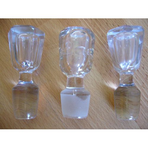 Lot De 3 Bouchons En Verre (2 Hexagonaux + 1 Rond)