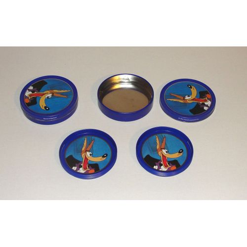 Tex Avery Lot 12 Sous Verre Le Loup Demons & Merveilles 2 Boites Metal 1992