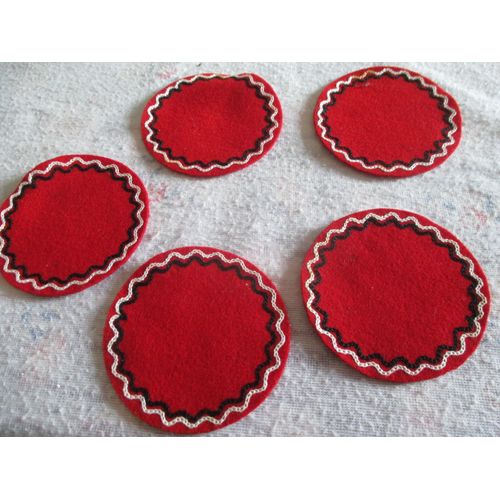 Lot De 5 Sous Verres Ou Rond De Tissu