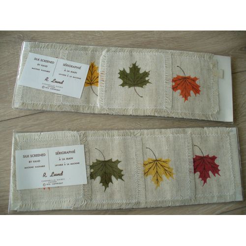 8 Sous Verres Lin Feuille Erable