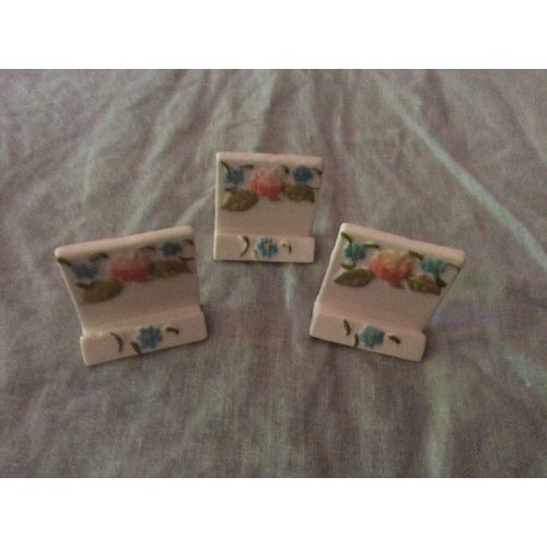 12 Porte Noms De Table - Motif Fleuri - Céramique