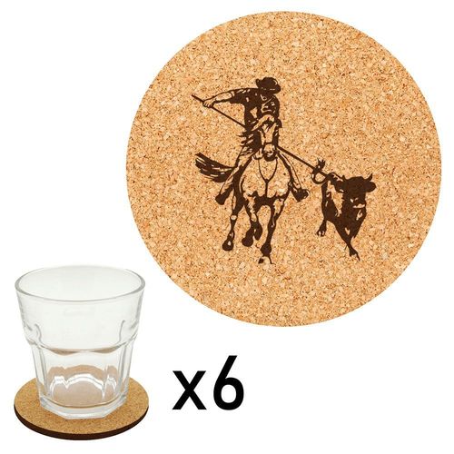 Lot De 6 Dessous De Verre En Liège Gravés Gardian 3