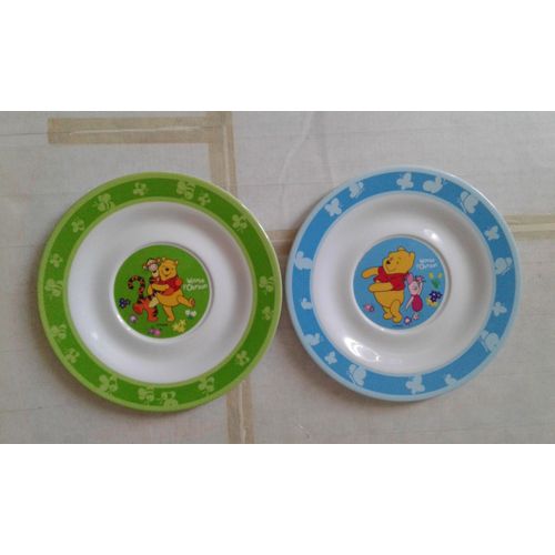 Lot De 2 Assiettes Plates Winnie L'ourson 17,5 Cm