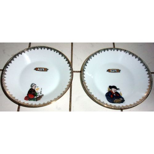 Lot De 2 Vide Poches Ou Petites Assiettes Berry - Porcelaine Nigond - Médaille D'or