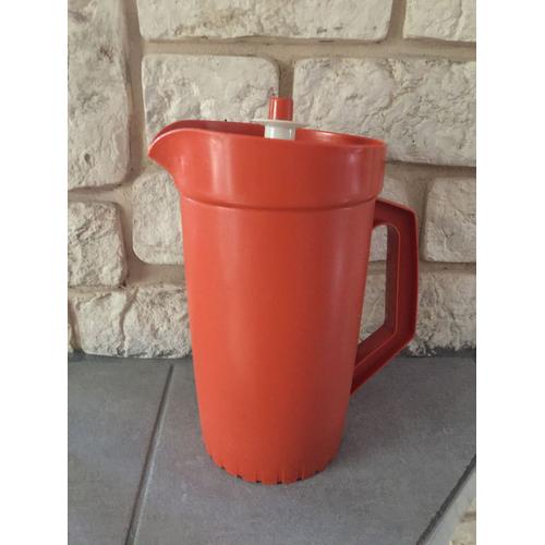 Pichet Broc A Eau A Piston Tupperware Vintage 2 Litres Orange