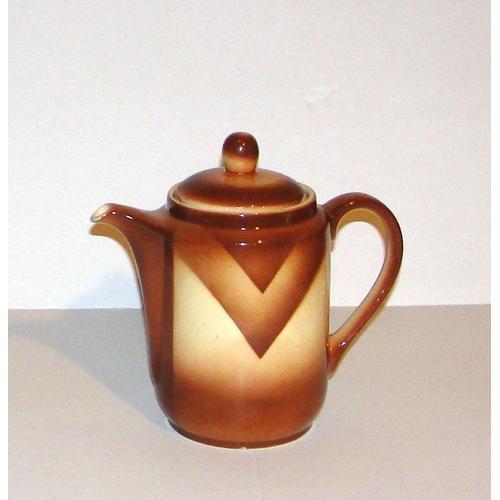 Cafetiere Ou Verseuse A Café En Faience Motif Geometrique Vintage