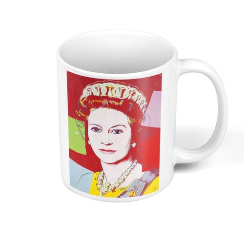Mug Céramique Andy Warhol Portrait Reine Elizabeth Angleterre Pop Art 60's