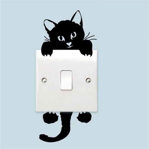 Autocollants Muraux Chat Mignon, Nouveau, Stickers De Décoration D'Interrupteur De Lumière, Papier Peint En Pvc Pour Chambre De Bébé, Offre Spéciale