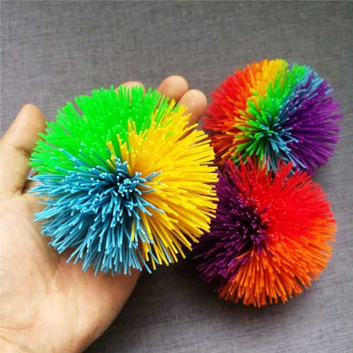 Balle Sensorielle Et Extensible De Soulagement Du Stress Pour Bébé, Autisme Besoins Spéciaux Et Antistress En Motif Arc-En-Ciel, Gigoter, Drôle De 6cm Et 9 Cm,
