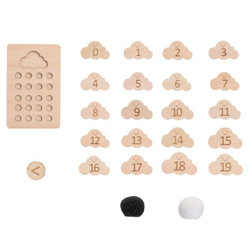 1set Montessori Jouets Éducatifs En Bois Pour Bébé Nuages Cognitive Numérique Bord Bébé Compter Les Nombres Jeux Puzzle Jouets Assortis