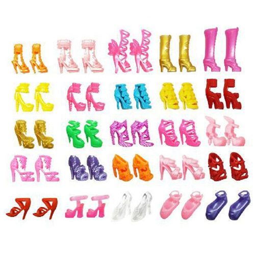 Sandales Colorées À Talons Hauts Pour Bébé Fille, 60 Pièces, Accessoires Pour Chaussures De Poupée, Vêtements, Robe, Meilleur Cadeau D'Anniversaire Pour Enfant