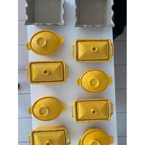 Lot De 10 Pièce 4 Mini Cocottes & 4 Terrines & 2 Corbeilles (Tout En Céramique Marque Appolia )
